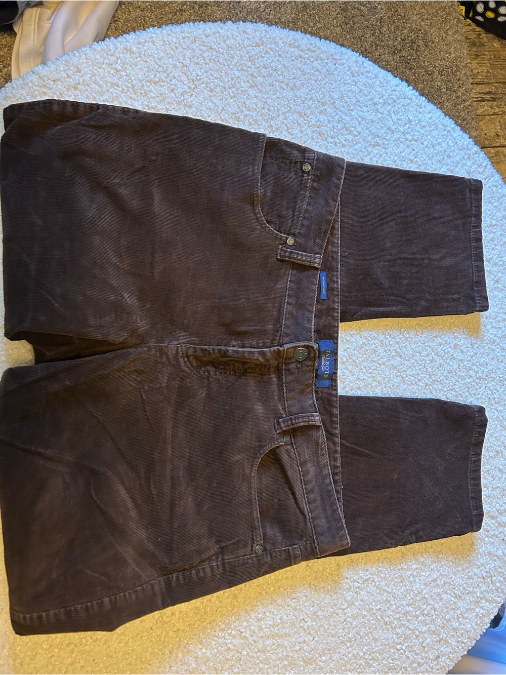 Talbots Women's Dark Brown Straight-Leg Corduroy Pants